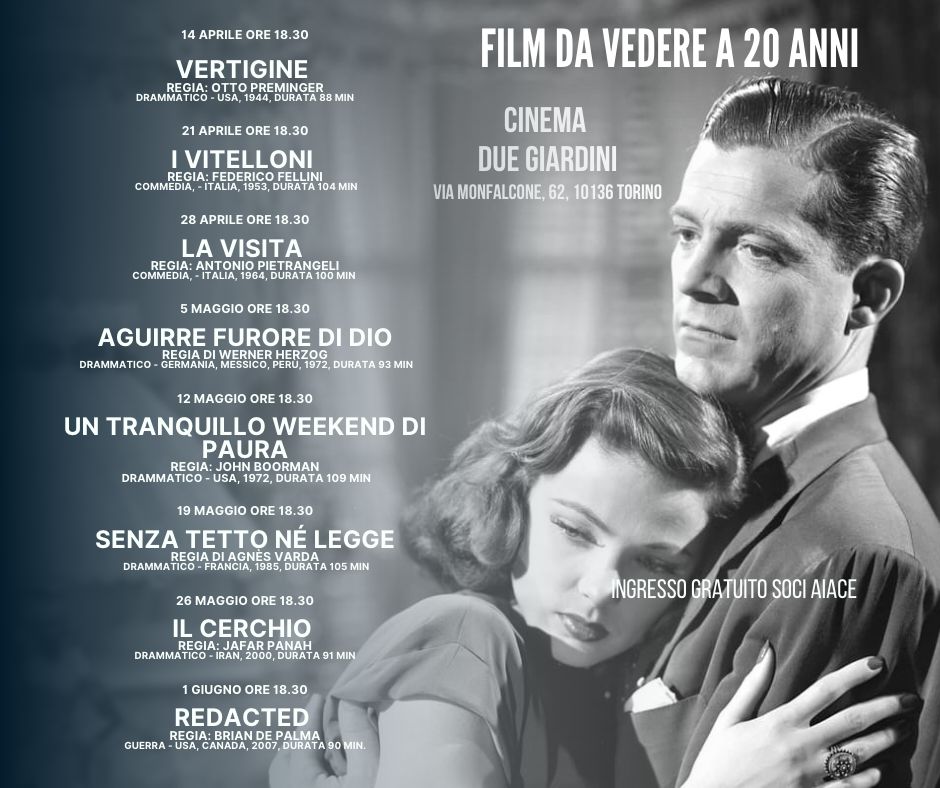 Dal 14 aprile al cinema Due Giardini tornano i film “da vedere a 20 anni”