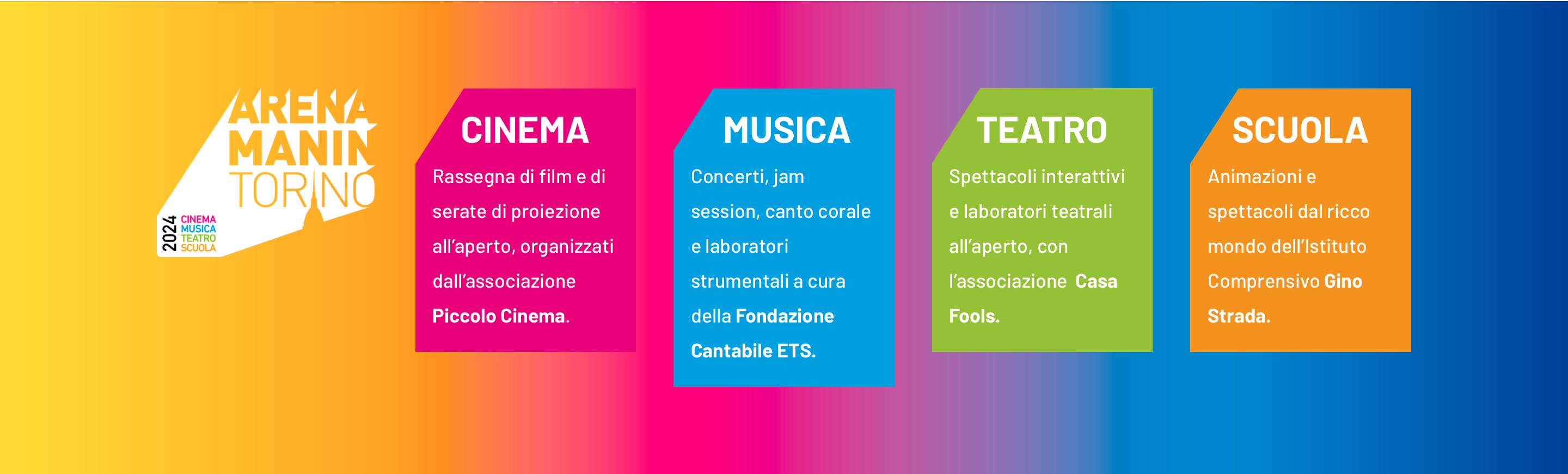 Il programma estivo dedicato al cinema di ArenaManinTorino