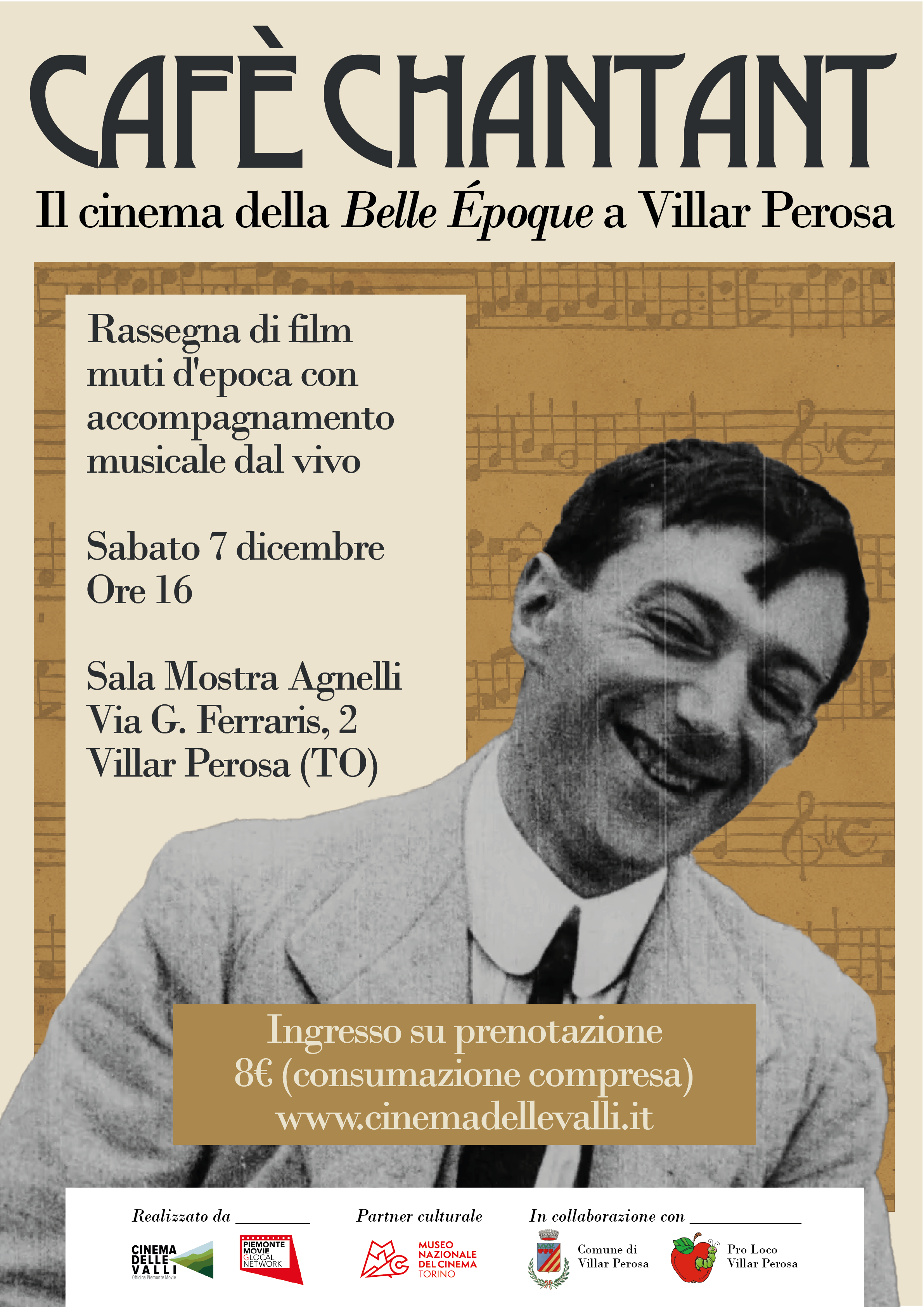 Dal 7 dicembre al via Café Chantant, il cinema della Belle Époque a Villar Perosa