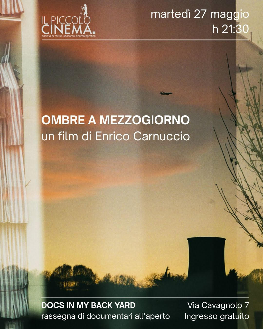 Con “Ombre a mezzogiorno” il 27 maggio iniziano le proiezioni estive del Piccolo Cinema