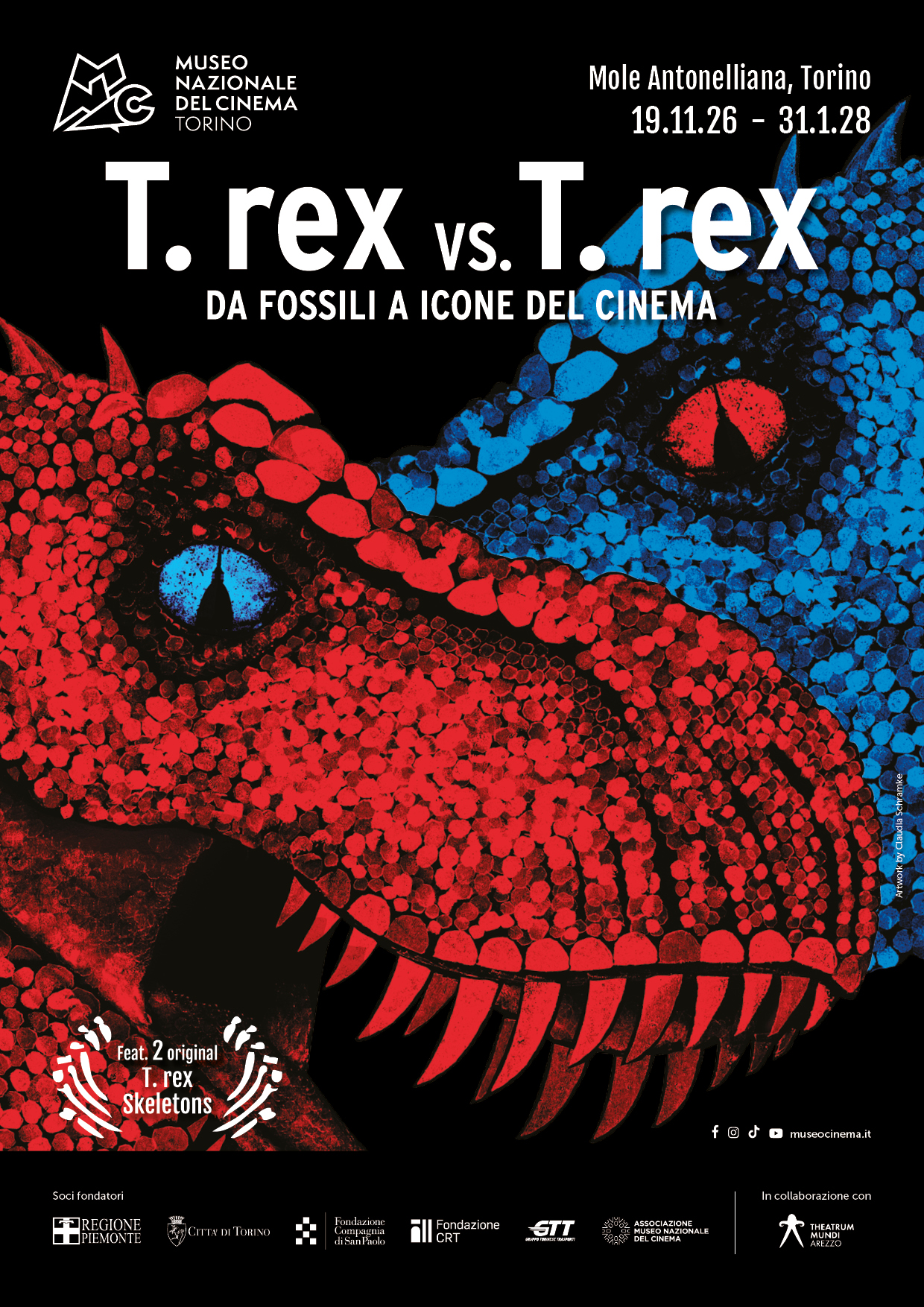 T. REX VS. T. REX Da fossili a icone del cinema: una mostra alla Mole
